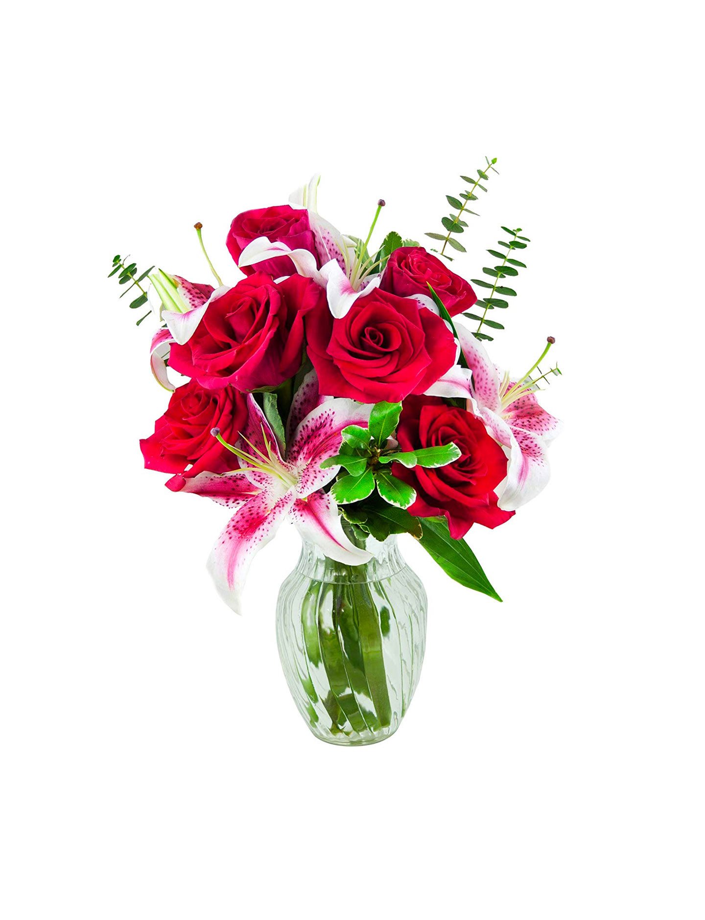 Flower arrangement with red tulip